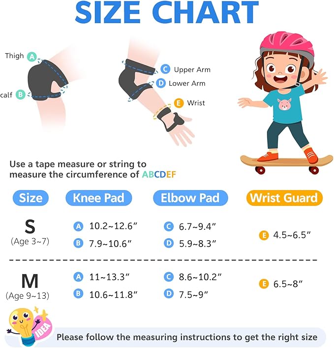 BOSONER Kids/Youth Knee Pad Elbow Pads Guards Protective Gear Set for Roller Skates Cycling BMX Bike Skateboard Inline Skatings Scooter Riding Sports-StrideForce Fitness