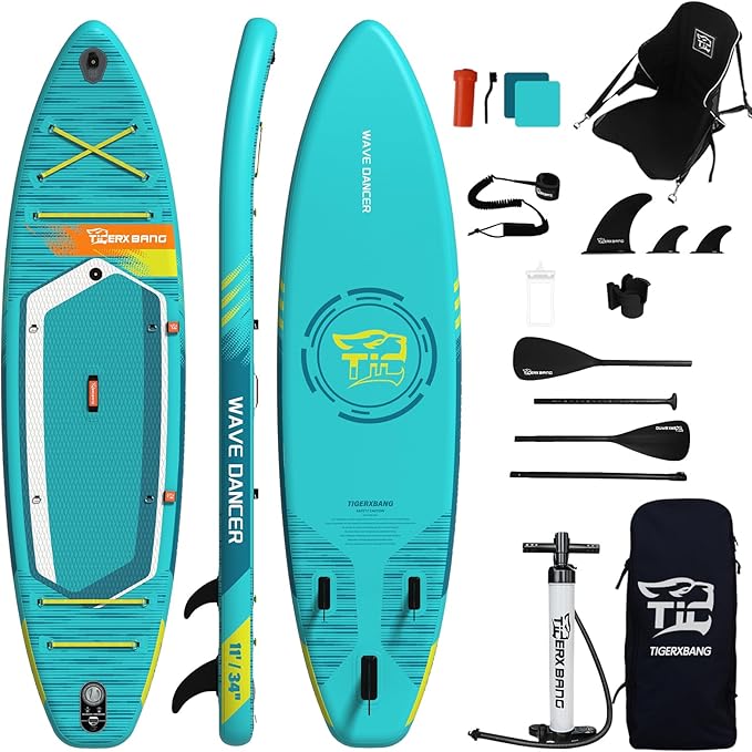 11'6"/11'/10' Inflatable Paddle Board with Complete Accessories, Versatile Premium Paddle Boards for Adults/Youth, Stand Up Paddle Board Polar/Wave/Sunny Wave Collection-StrideForce Fitness