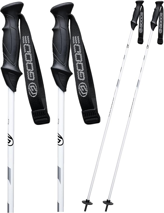 GOODE G-Max Summit Ski Poles – Lightweight & Durable Carbon Composite Downhill Ski Poles for Men & Women – Ergonomic Grip & Shock Absorbing Design – Pair-StrideForce Fitness