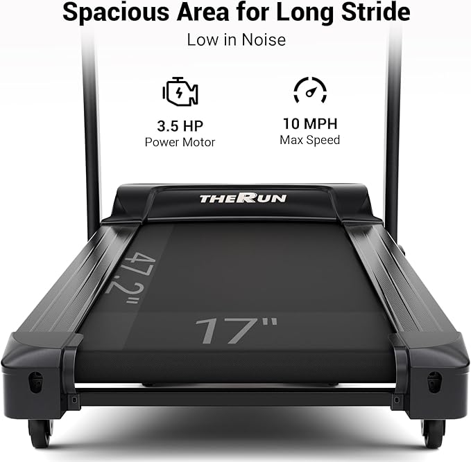 THERUN Incline Treadmill for Running and Walking, 300 lbs Weight Capacity Folding Treadmill with 0-15% Auto Incline, Wide Belt, 3.5HP, App, Heart Rate-StrideForce Fitness