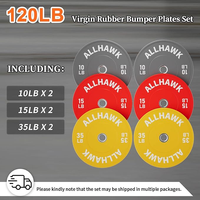 Colorful Olympic Bumper Plates, 2-inch Stainless Steel Insert, Virgin Rubber Weight Plate Set for Barbell Weight Lifting and Strength Training Home Gym-StrideForce Fitness