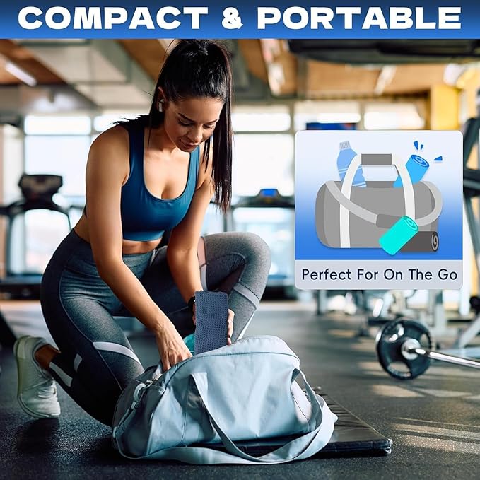 Microfiber Gym Towels for Working Out, Quickly Dry Yoga Towels for Men & Women Tennis, 16 Inch x 27 Inch, 6 Pack, Navy Blue-StrideForce Fitness