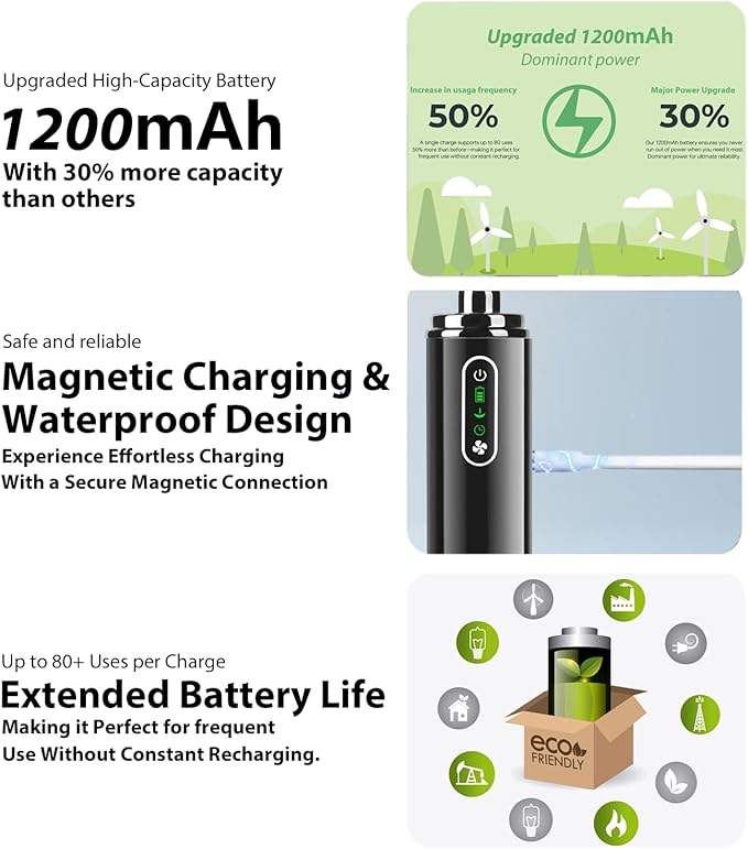 Upgrade Enema Anal Douche , Waterproof Touch Control, Enemas-Douches for Men & Women Colon Cleanse, Shower Enema Bulb-Bottles Kit, Electric Rotating Nozzle, Pressure Spray, Two Douching Modes-StrideForce Fitness