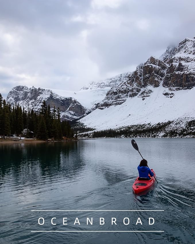 OCEANBROAD Kayak Paddle 86in/218cm, 90.5in/230cm, 95in/241cm Alloy Shaft Kayaking Boating Canoeing Oar with Paddle Leash-StrideForce Fitness