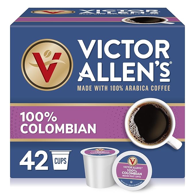 Victor Allen's Coffee 100% Colombian, Medium Roast, 42 Count, Single Serve Coffee Pods for Keurig K-Cup Brewers-StrideForce Fitness
