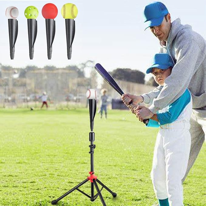Storgem Batting Baseball tee Softball, Easy to Adjustable Height,Portable Tripod Stand Base Tee for Hitting Training Practice,with Carrying Bag-StrideForce Fitness