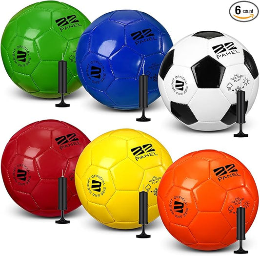Deflated Soccer Balls with Pump Bulk Outdoor and Indoor Training Practice Soccer Ball Machine Stitched for Sports Birthday Gift Party Supplies-StrideForce Fitness