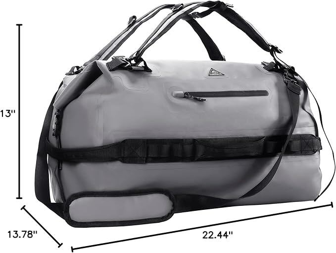 Haimont Large Waterproof Duffel Backpack Roll-Top Heavy Duty Dry Duffle Bag for Boating, Travel, Motorcycle, Kayaking, Camping, 60L-StrideForce Fitness