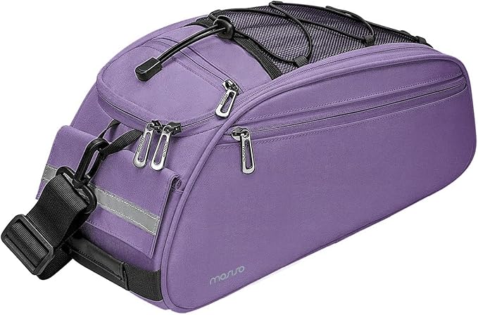 MOSISO Bike Rack Bag, Waterproof Bicycle Trunk Pannier Rear Seat Pouch Cycling Bike Carrier Backseat Storage Luggage Saddle Shoulder Bag-StrideForce Fitness