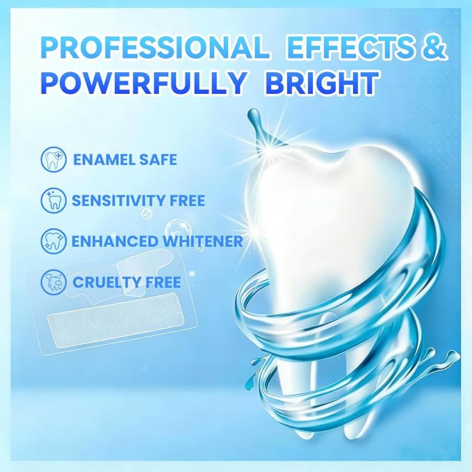 Teeth Whitening Strips - 9D Teeth Whitening Kit Professional Effects, Non-Sensitive Teeth Whitener for Enamel Safe, 14 Strips (7 Day Treatment) Remove Stains for a Brighter Smile, Mint