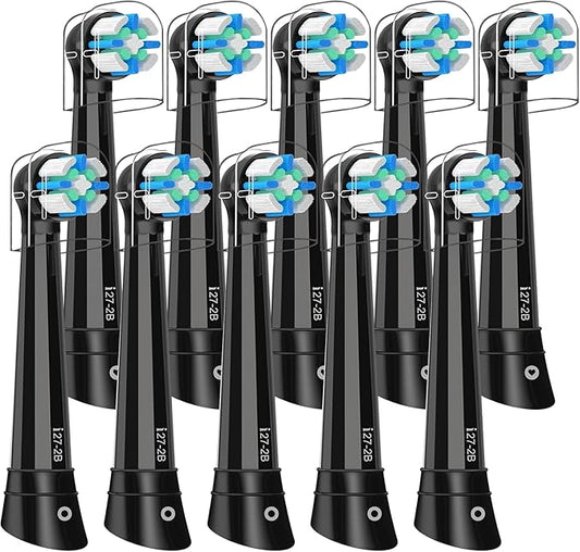 iO Replacement Heads Compatible with Oral B iO 2/3/4/5/6/7/8/9/10 Series Electric Toothbrush,IO Toothbrush Heads Compatible with Oral B iO,Medium-Hard bristles Care for Your Teeth,Black