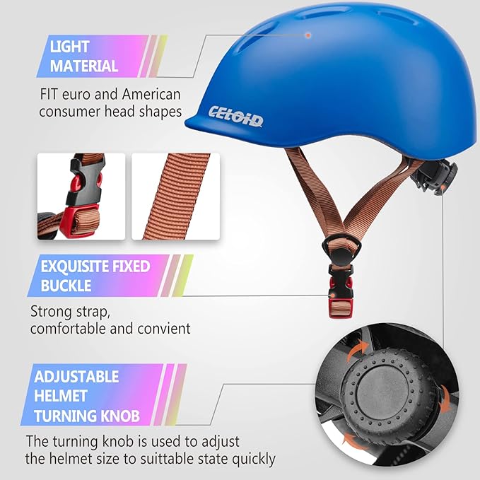 Kids Bike Helmet,Toddler Cyling Helmets for Ages 5-8-9-10-12-14-16Years Youth Boys & Girls,Child Adjustable Multi-Sport Bicycle Skateboard Roller Skate Scooter Balance Skateboarding Helmet-StrideForce Fitness