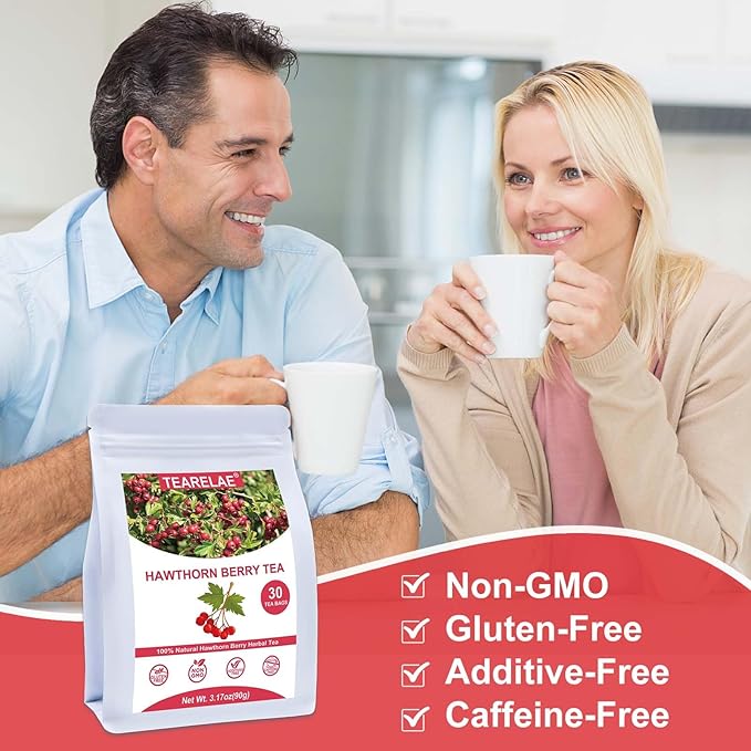 TEARELAE - Hawthorn Berry Tea, 30 Count - Pure Hawthorne Berries Herbal Tea Bags - Sweet and Tangy Flavor - Aid Digestion - Non-GMO - Caffeine-Free-StrideForce Fitness