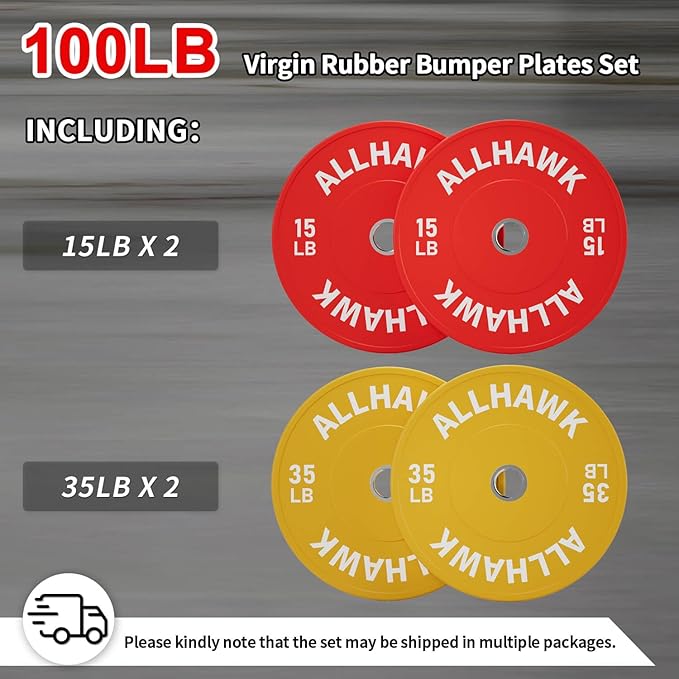 Colored Olympic Weight Plates, 2-inch Rubber Bumper Plate Set for Home Gym Barbell Weight Lifting and Strength Training-StrideForce Fitness