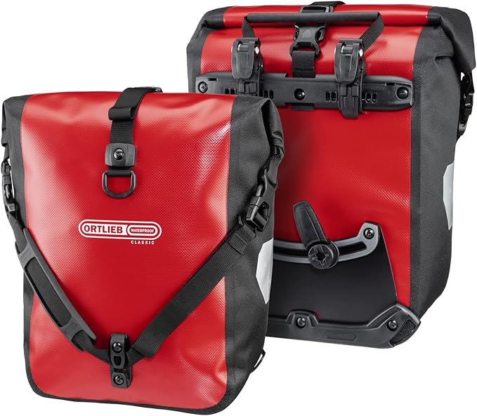 Ortlieb Sport-Roller Classic QL2.1 Panniers (Pair) RED-Black #F6302-StrideForce Fitness