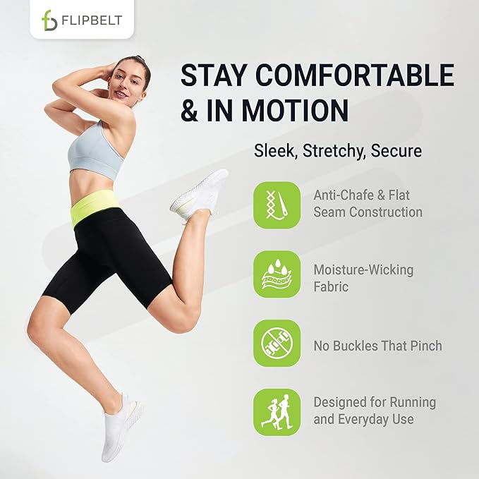 FlipBelt Classic Running Belt, Running Fanny Pack for Women and Men, USA Company-StrideForce Fitness