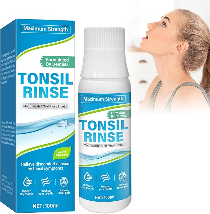 Tonsil Stone Mouthwash, Tonsil Stone Remover Helps Remove Stones, Eliminate Bad Breath, Soothe Throat & Relieve Dry Mouth