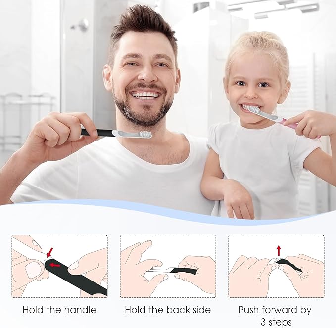 Toothbrush Replacement Heads Compatible with Quip Electric Toothbrush, Soft Bristles Adult Brush Heads, Gray, Pack of 4