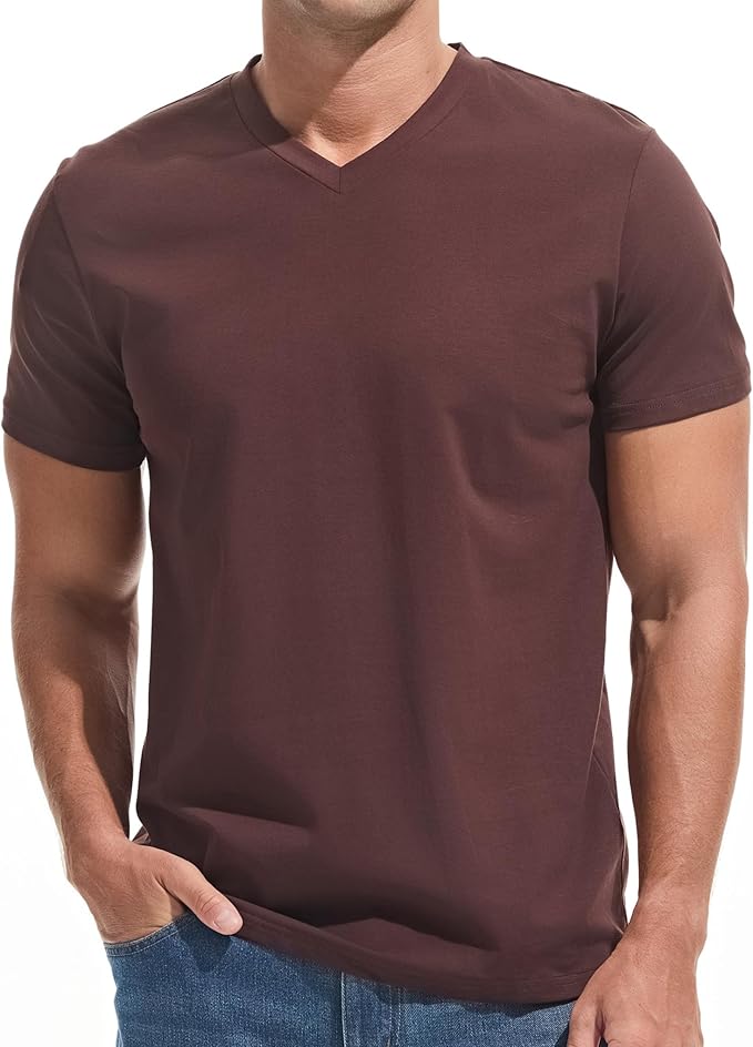 VEIISAR Premium V Neck T Shirts for Men - Modern Fitted Tees Vneck Undershirts-StrideForce Fitness