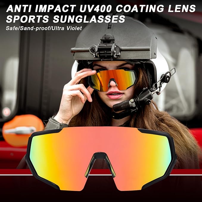 MALIDAK Sports Sunglasses for Mens Women Youth Baseball Sunglasses UV400 Protection Men Cycling Glasses-StrideForce Fitness