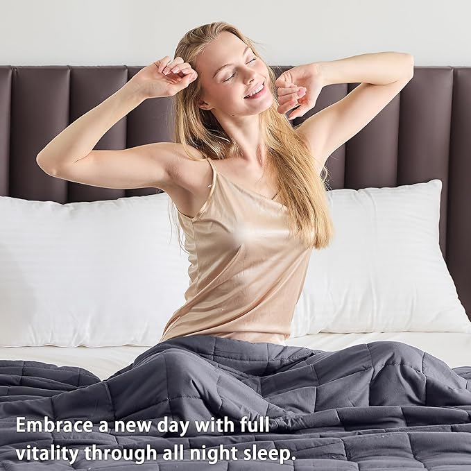 King Size Weighted Blanket for Adults (20 lbs, 80” x 87”, Grey& Black) Cooling Heavy Blanket for Sleeping Perfect for 190-210 lbs, Breathable Blanket for Adults & Couple All Season, Machine Washable-StrideForce Fitness