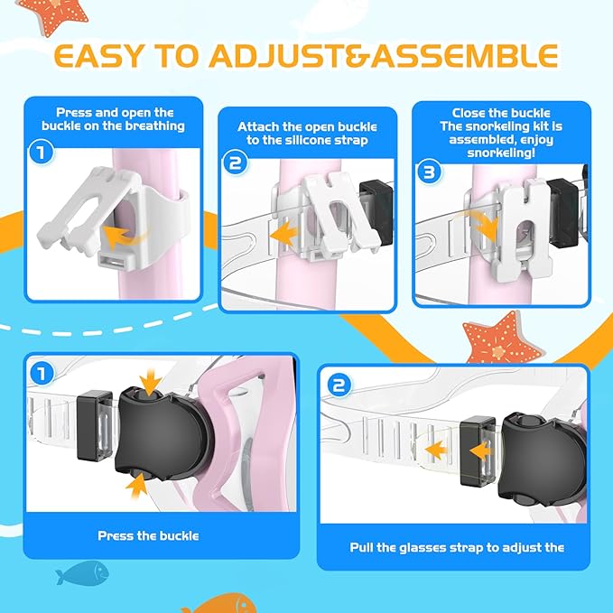 Snorkeling Gear, Dry Snorkel Set180° Panoramic Wide View,Anti-Fog Scuba Diving Mask, Professional Snorkeling Gear for Free Breathing, Swimming, Diving-StrideForce Fitness