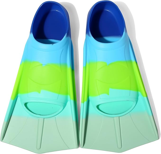 Kids Swim Fins,Short Comfortable Flippers for Lap Swimming and Training for Child,Girls,Boys,Beginners-StrideForce Fitness