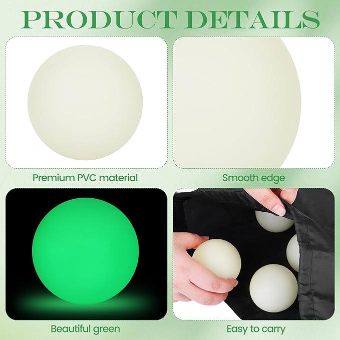 Elcoho Ice Hockey Puck, Glow in The Dark Party Pucks, Green Floor Puck Bulk with Drawstring Bag for Youth Adults Outdoor Indoor Sports Games Practicing & Training-StrideForce Fitness