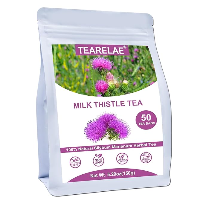 TEARELAE - Milk Thistle Tea - 3g x 50 Count - 100% Natural Milk Thistle Seeds Tea Bags - Non-GMO-StrideForce Fitness