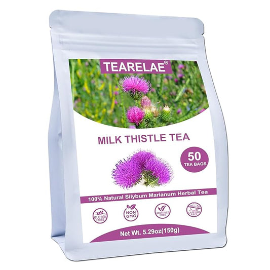 TEARELAE - Milk Thistle Tea - 3g x 50 Count - 100% Natural Milk Thistle Seeds Tea Bags - Non-GMO-StrideForce Fitness