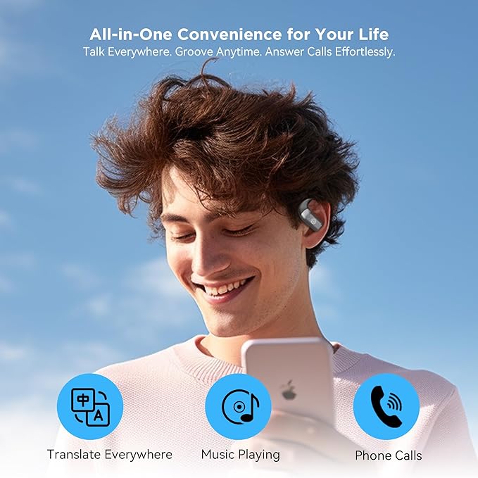 BUGANI Open Ear Headphones Wireless Earbuds,5.4 Bluetooth Headphones, IPX5 Waterproof Ear Buds for Running Workout Cycling Gift(Black)-StrideForce Fitness