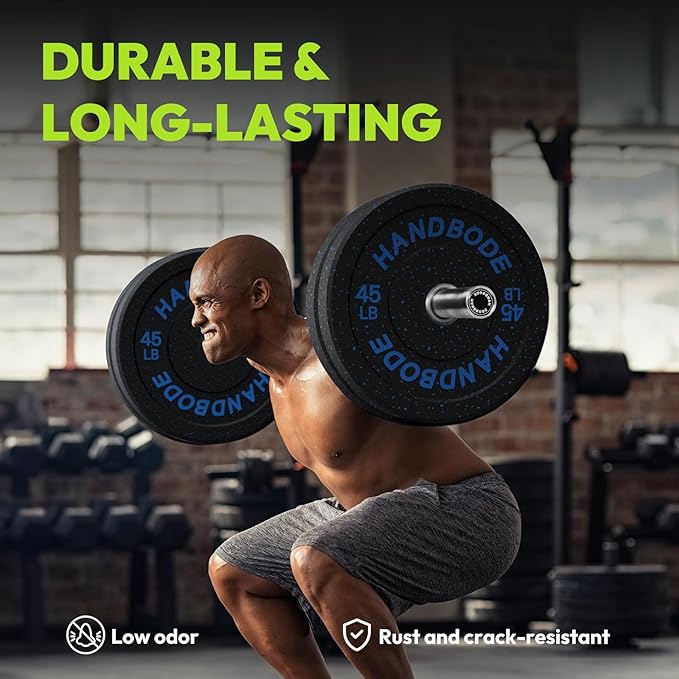 2-Inch Bumper Plates High Bounce, Olympic Weight Plate Set 45/100/160/190/260/300lb, Barbell Weight Plates Set for Home Gym, Colored Weights Rubber Strength Training Plate for Weight Lifting-StrideForce Fitness