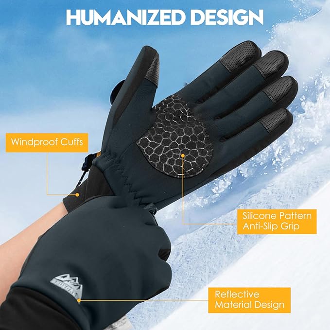 Bruvoalon Winter Gloves for Women & Men, 3M Thermal Insulation, Lycra Fabric, Windproof, Touchscreen, Anti-Slip, Cold Weather-StrideForce Fitness