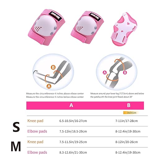 Youth/Kids Knee Pads Elbow Pads Wrist Guards Protective Gear Set for 3-15 Years Child Roller Skates, Skateboard, Cycling, Inline Skating, BMX Bike, Balance Bike, Scooter Riding and Other Outdoor Sports-StrideForce Fitness