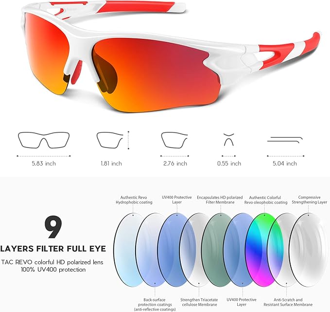 BEACOOL Polarized Sports Sunglasses for Men Women Youth Baseball Fishing Cycling Running Golf Motorcycle Tac Glasses UV400-StrideForce Fitness