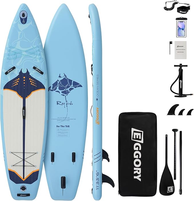 Inflatable Paddle Board,Stand Up Paddle Board Set, Extra Wide SUP Board with Removable Fin, Floating Paddle, Hand Pump, Waterproof Phone Pouch,Traveling Board-StrideForce Fitness