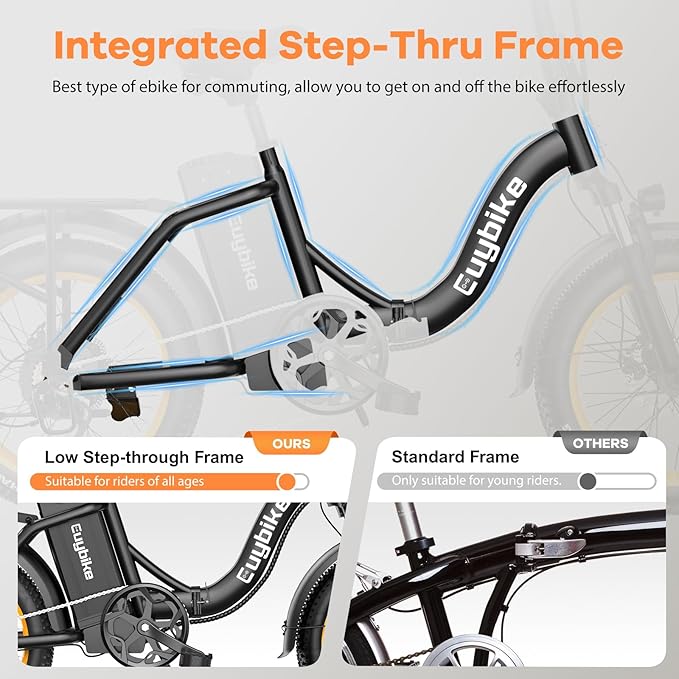 Foldable Electric Bike for Adults, Peak 1000W Brushless Motor 30MPH 70Miles City Commuter Ebike, 48V 20AH Lithium Battery, 20" Fat Tire 7-Speed E-Bicycle with Front Suspension Colourful LCD Display-StrideForce Fitness