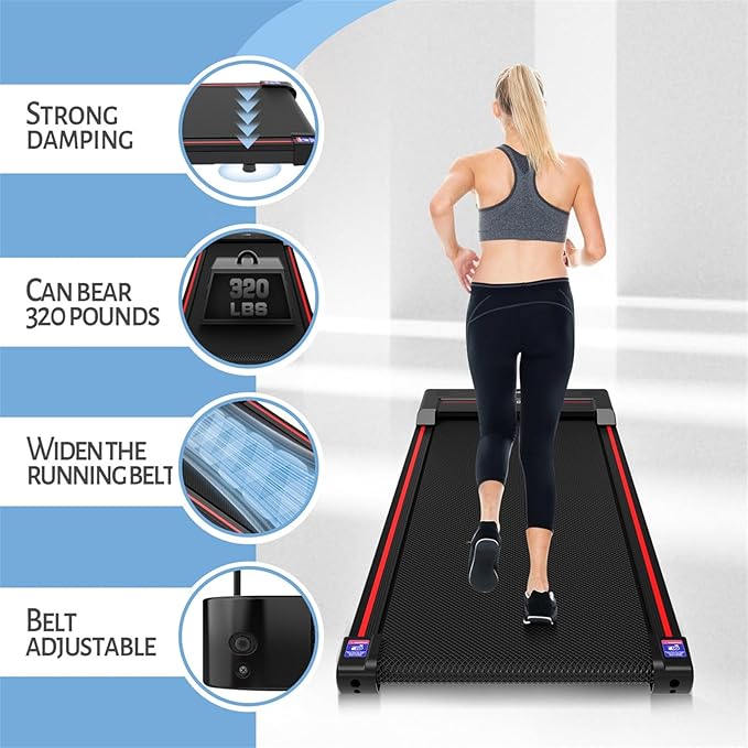 Sperax Walking Vibration Pad with APP, 3 in 1 Under Desk Treadmill, 2.5HP Low Noise Walking Treadmill Pad with Remote Control,Portable Treadmills for Home Office-StrideForce Fitness