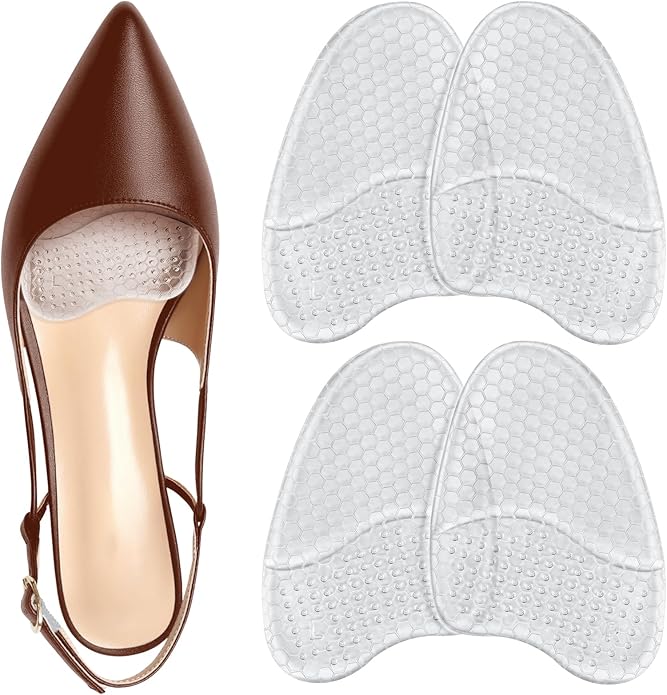 Metatarsal Pads for Women, Ball of Foot Cushions, Heel Inserts, High Heel Comfort Pads (2 Pairs), Anti Slip, Invisible Design-StrideForce Fitness