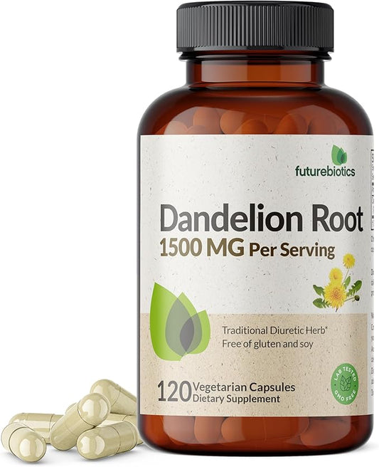 Futurebiotics Dandelion Root 1500 MG per Serving Traditional Diuretic Herb, Non-GMO, 120 Vegetarian Capsules-StrideForce Fitness