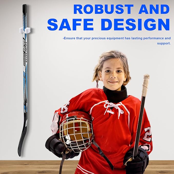 Yousoontic Hockey Stick Holder Wall Mount, 1-6 Stick Capacity, Ice and Field Hockey Organizer (Decor & Storage 2-in-1) for Home Garage Room Office Sports Decoration-StrideForce Fitness