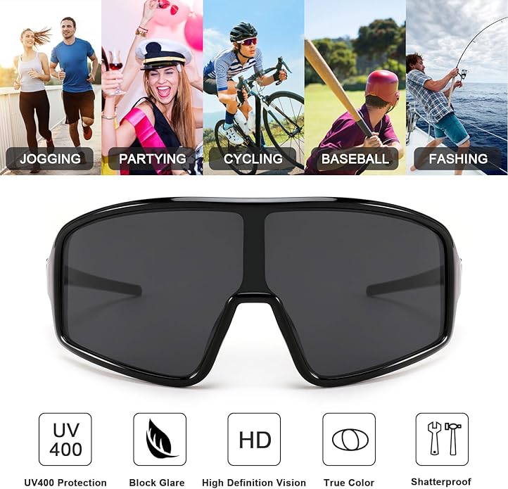 Karsaer Vision Sports Sunglasses Cycling Glasses Baseball Softball Sunglasses Unisex for Adult Youth Kids Boys Girls 8-16-StrideForce Fitness