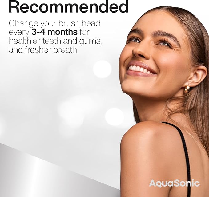 AquaSonic Genuine 2-Pack Activated Charcoal Brush Heads - Ultra Whitening Brush Heads - 2X Whitening & Stain Remover - for Black Series & Pro, Vibe Series, Duo Pro Series (Black)