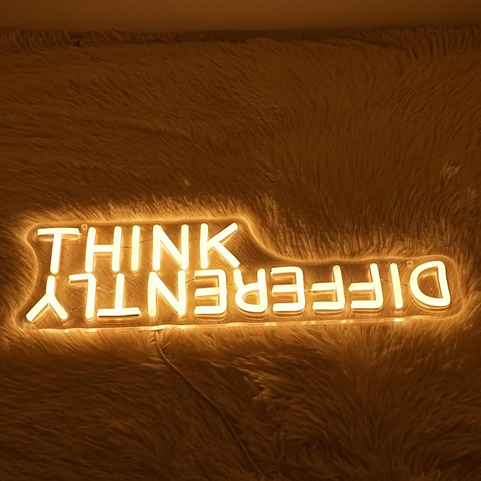 Think Differently Neon Sign for Wall Decor Letter Neon Light Classroom LED Neon Signs Classroom LED Neon Light for Classroom Office Study Room Library Bedroom Decoration-StrideForce Fitness