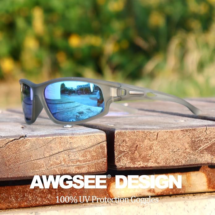 Polarized Sports Sunglasses for Men 100% UV Protection Wrap Around Unbreakable Sun Glasses for Fishing Driving-StrideForce Fitness