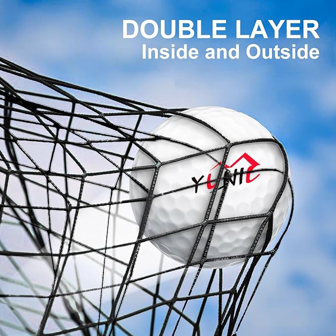 YUNIC Golf Driving Cage with Metal Frame - Choose Standard Hitting Target or Simulator Impact Screen-StrideForce Fitness