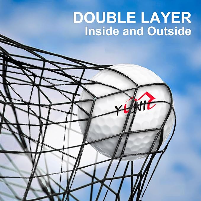 YUNIC Golf Driving Cage with Metal Frame - Choose Standard Hitting Target or Simulator Impact Screen-StrideForce Fitness