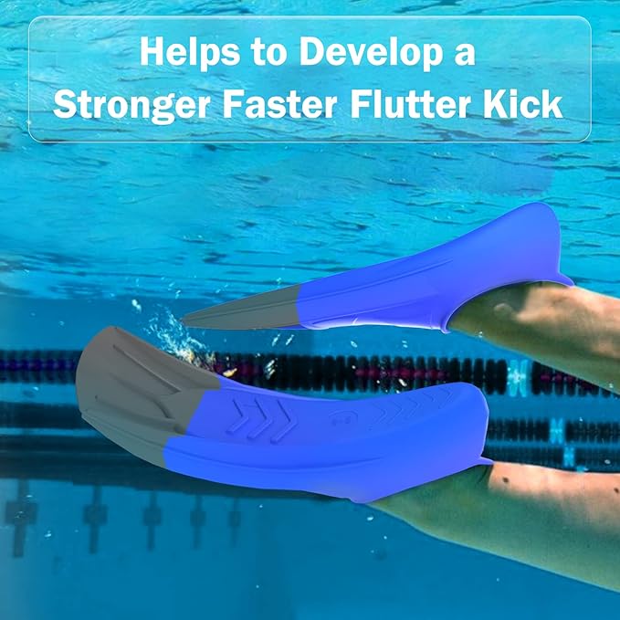 Gintenco Swim Fins, Kids Swim Training Fins for Lap Swimming, Travel Size Flippers with Mesh Bag, Silicone Swimming Fins for Kids Teens Adults Women Men-StrideForce Fitness