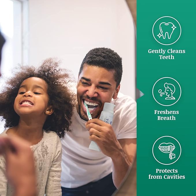 SprinJene Natural Toothpaste + Sonic Toothbrush - Cavity Protection for Sensitivity Relief of Teeth and Gums with Fluoride, Fresh Breath, Helps Dry Mouth - Vegan, Dye-Free, and SLS Free Toothpaste