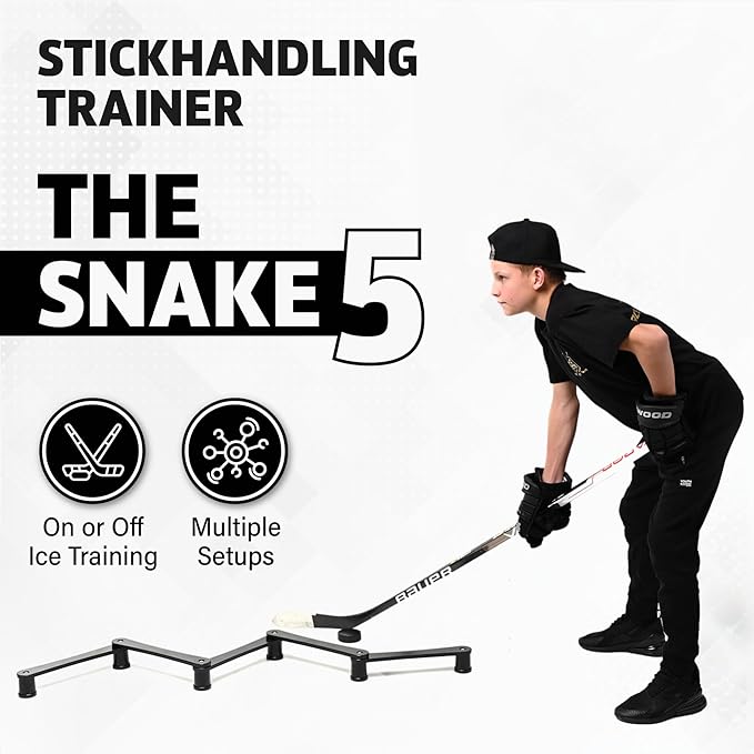 The Snake Trainer - Lightweight Stickhandling Training Tool - Hockey Training Equipment for Puck Control, Reaction Time and Coordination - Portable, Durable and Adjustable-StrideForce Fitness
